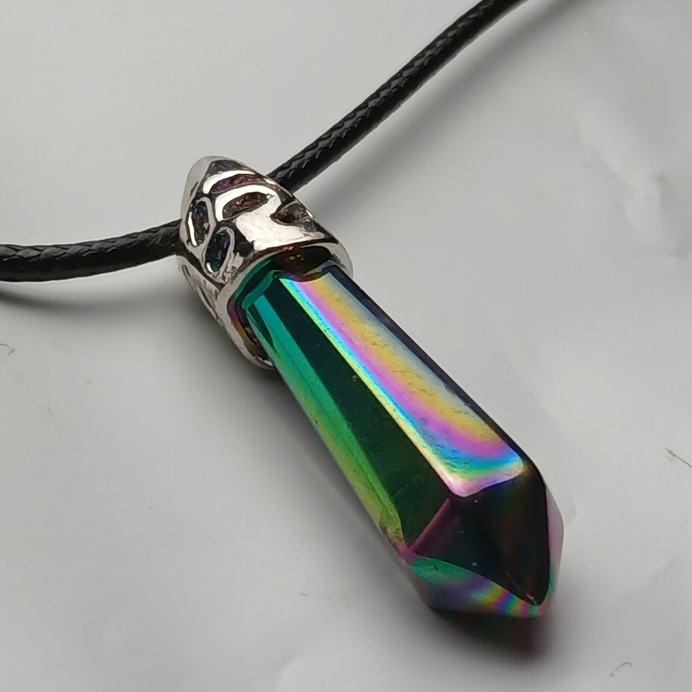 Tourmaline Iridescent Pendant Necklace